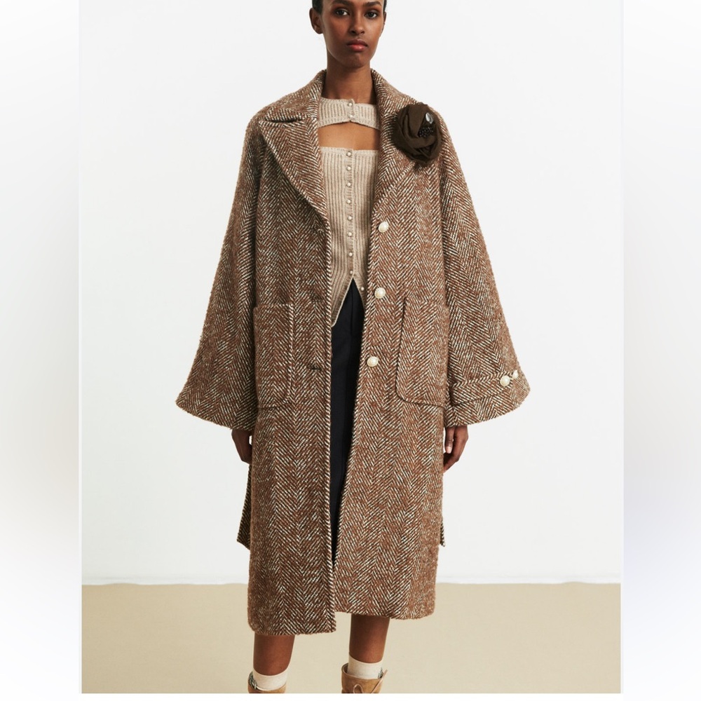 Vintage Capsule wardrobe Mid Century Women's Brown Wool Coat union made